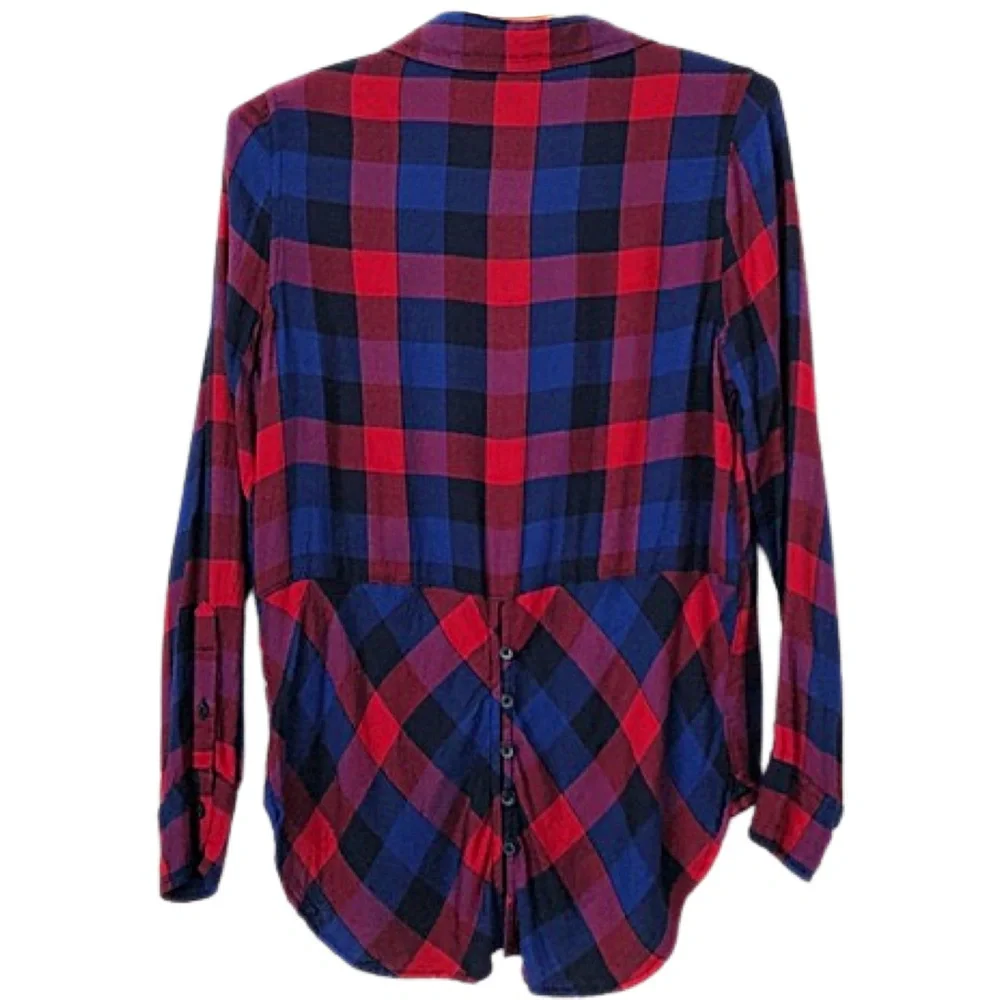 LUCKY BRAND Blue and Red‎ Bungalow Plaid Button Down Shirt